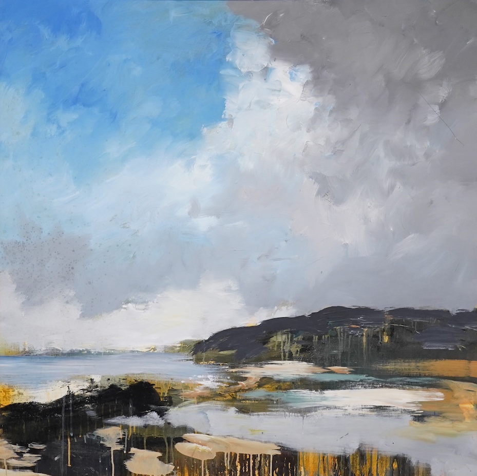 Alan Rankle (b.1952), Cliff End at Pett Level, oil on board, 120 x 120cm